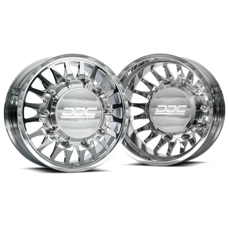 22x8.25 DDC The Spoke Polished 11-UP GM FORGED DUALLY Wheels 8x210 Set of 6 (Lug Nuts Included) Fits UP to 12.50 tire