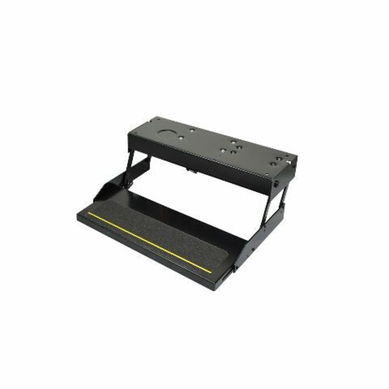 Kwikee 26 Series Electric Step Assembly, Logic Control Unit, Power Switch Kit Compatible with RV, Travel Trailers, Hidden Light, 8.5" Step Rise, Anti-Slip Surface, 12V DC Motor, Steel Construction - 3711363