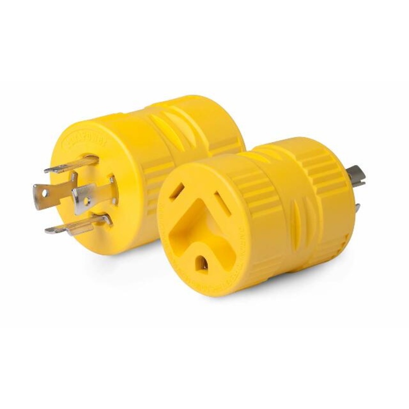 ParkPower by Marinco 128A Generator Adapter, 30A/125V Connector and 20A 125/250V Locking 4-Prong Male Plug