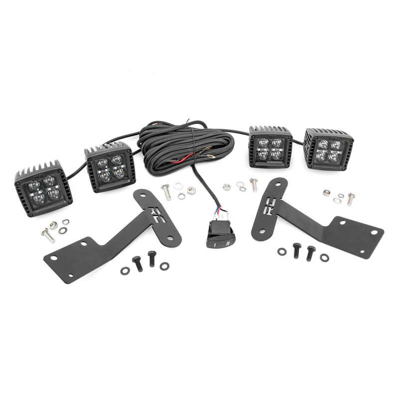LED Light Kit | Ditch Mount | Dual 2" Black Pairs | Amber DRL | Toyota Tundra (14-21)