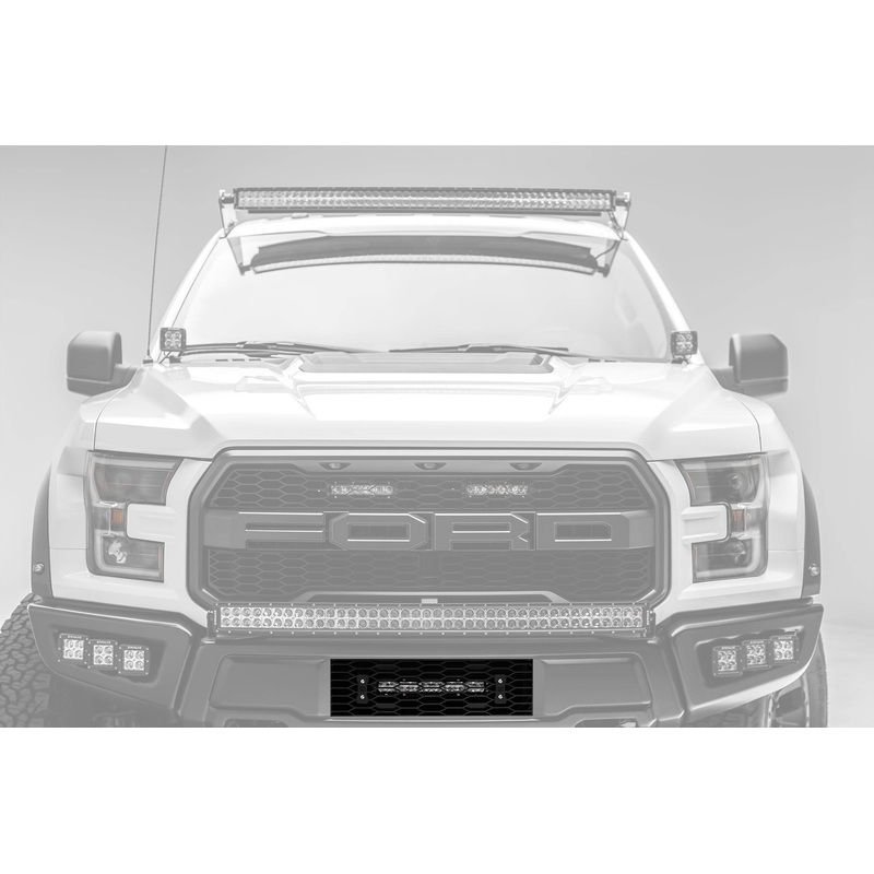 ZROADZ Z415661-KIT Black Mild Steel OEM Bumper Grille LED Kit Fits 2017-2020 Ford F-150 Raptor