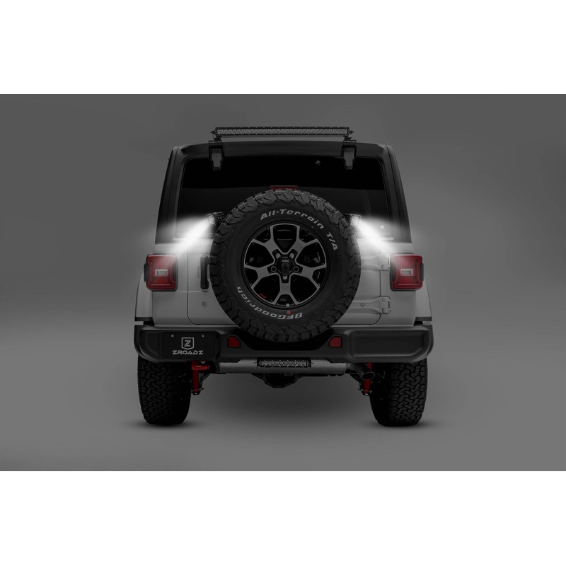 ZROADZ Z394951-KIT Black Mild Steel Rear Tire Carrier LED Kit Fits 2018-2023 Jeep Wrangler JL Wrangler JLU