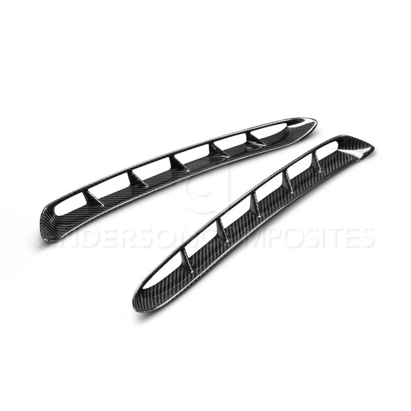 2015 - 2021 Mustang Carbon Fiber GT350 Style Front Fender Vent Inserts (Pair)