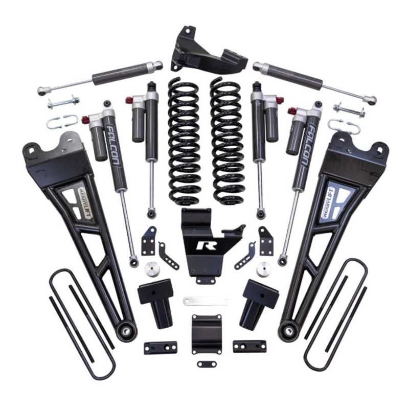 Ready Lift - 4" COIL SPRING SUSPENSION SYSTEM WITH FALCON MAX3.3 SHOCKS AND RADIUS ARMS - 2017-2022 FORD SUPER DUTY F250/F350 4WD