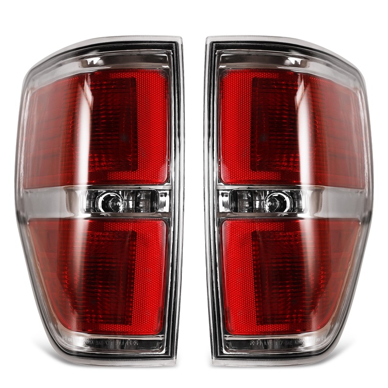 For 2009-2014 Ford F-150 Styleside Model OE Replacement Taillight - Chrome /Clear