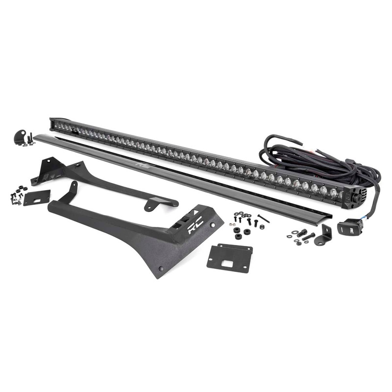 LED Light Kit | Windshield | 50" BLK Single Row | WHT DRL | Jeep Gladiator JT/Wrangler JL (18-24)