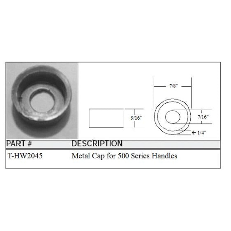 METAL CAP T-HW2045 TOPPER CAP HARDWARE SIDE CARGO WINDOW WINDOR LATCH JASON ATC LEER SNUG TOP