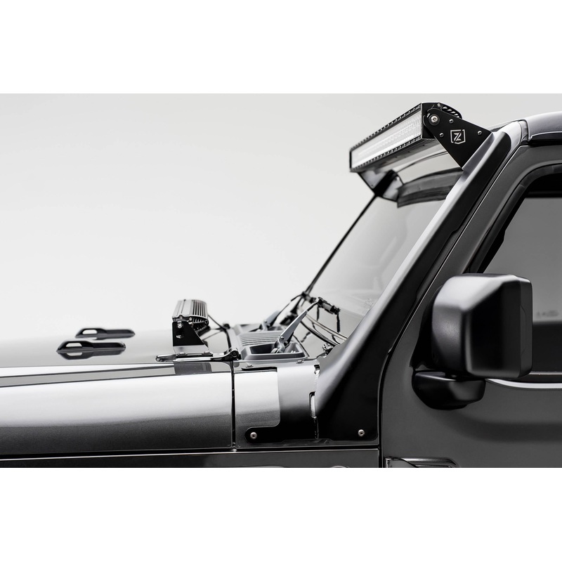 ZROADZ Z374831 Black Mild Steel Front Roof LED Bracket Fits 2019-2023 Jeep Gladiator