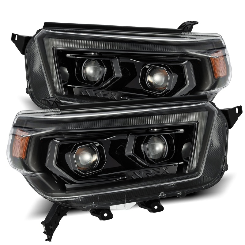 ALPHAREX 2010-2013 Toyota 4Runner PRO-Series Halogen Projector Headlights Alpha-Black