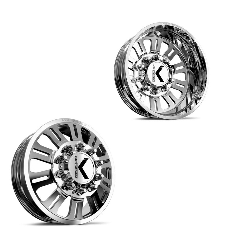 22x8.25 KG1 Forged KD004 Duel Polished W/ Dimpled Lip 99-04 FORD DUALLY Wheels 8x170 Set of 6 (Lug Nuts/Adapters Included) Fits UP to 13.50 tire