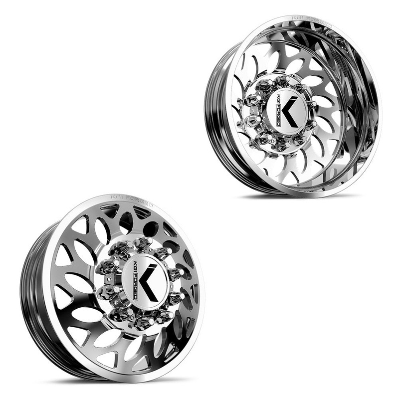 30x8.25 KG1 Forged KD007 Lotus Polished Milled 11-UP GM DIRECTIONAL DUALLY Wheels 8x210 Set of 6 (Lug Nuts/Adapters Included) Fits UP to 13.50 tire