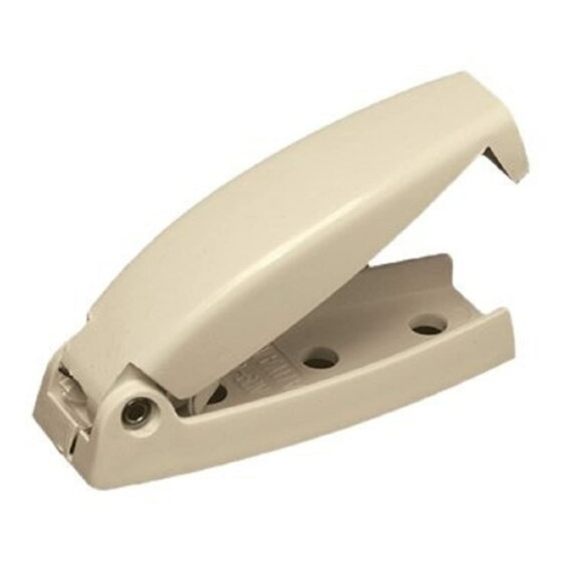 RV Designer E209, Plastic Rounded Baggage Door Catch, Colonial White, 2 Per Pack, Compartment Hardware