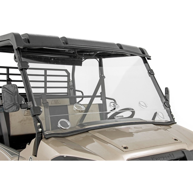 Vented Full Windshield | Scratch Resistant | Kawasaki Mule