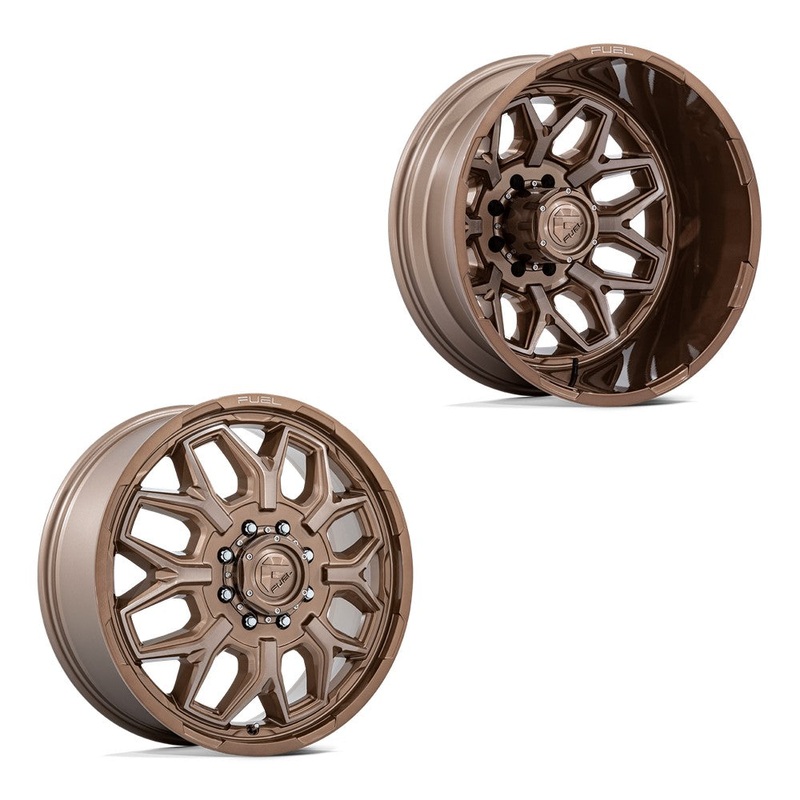 20x8.25 Fuel Off-Road D876 Flux Platinum Bronze 11-UP GM DUALLY Wheels 8x210 Set of 6 (Fits UP to 12.50 tire)