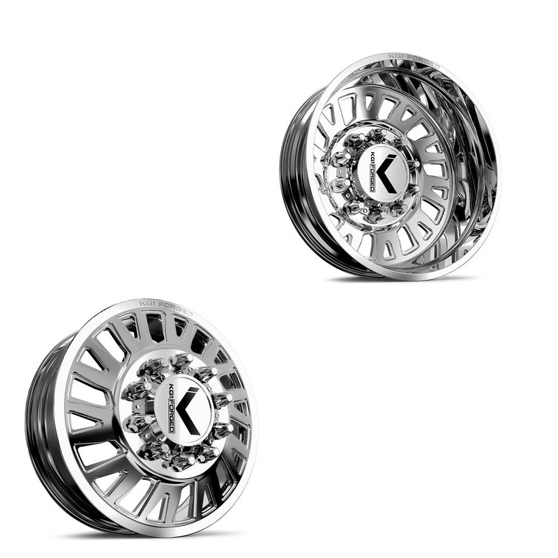 22x8.25 KG1 Forged KD001 Master Polished 99-04 FORD DIRECTIONAL DUALLY Wheels 8x170 Set of 6 (Lug Nuts/Adapters Included) Fits UP to 13.50 tire