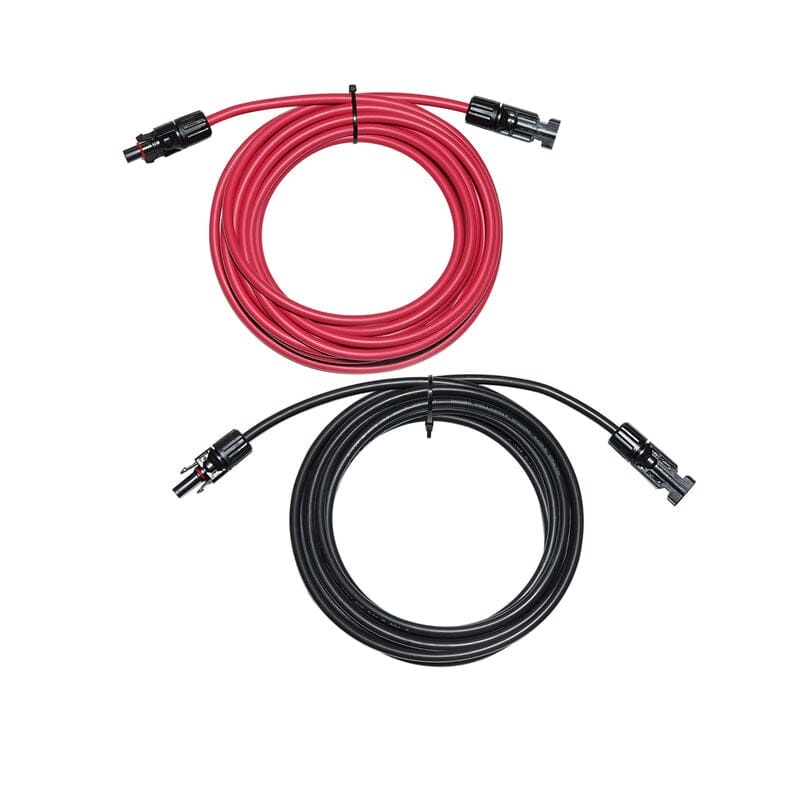 LENSUN (Red+Black) 6m/20Ft 10AWG 6mm2 Solar Panel Extension Cables - 1 Pair