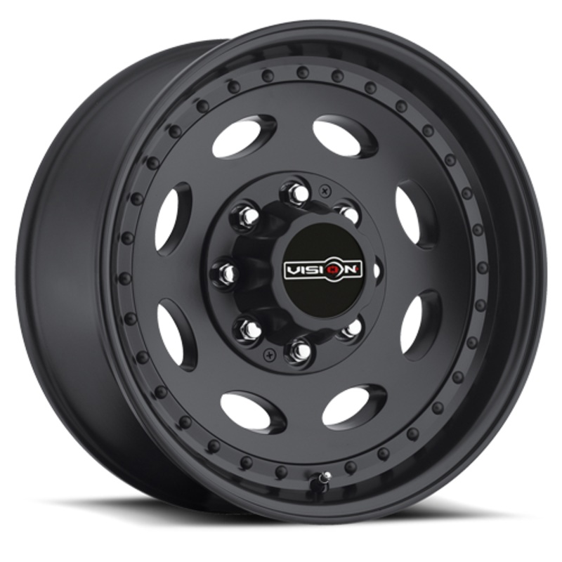 19.x7.5 Vision Matte Black 8x6.5 Dodge/Chevy/GM 2500/3500 SRW
