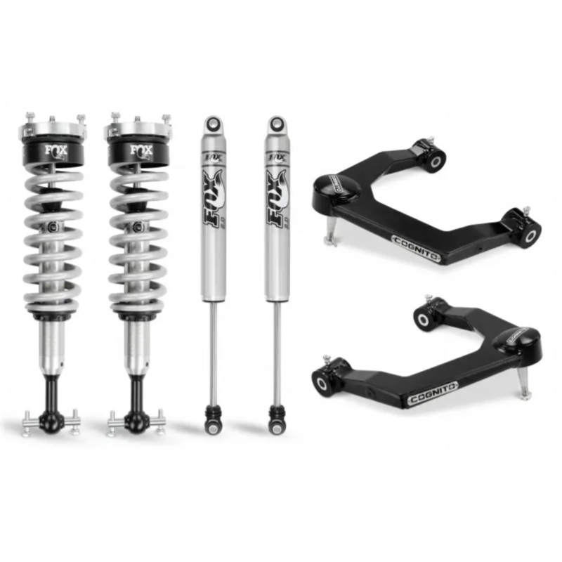 2019-2024 Chevrolet/GMC 1500 Cognito 3 Inch Performance Leveling Kit | Uniball UCAs & Fox Front Coilovers