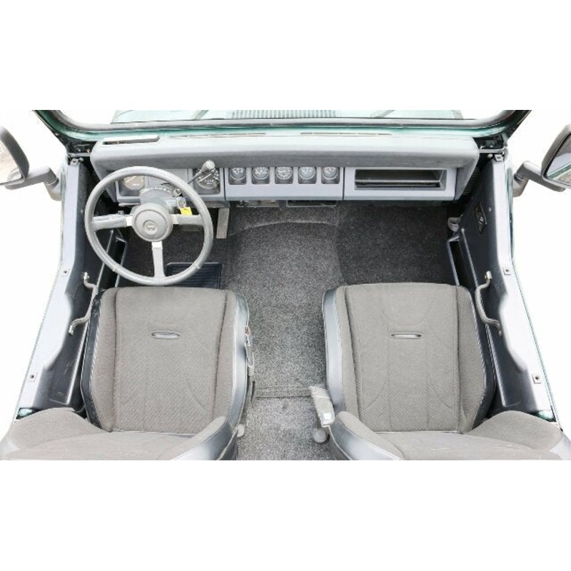 Bedrug - Jeep Liners | 1976 - 1995 Jeep Wrangler CJ-7 / YJ, Front Floor Liners (Includes Heat Shields) | Grey - 8 pc. | BRCYJ76F