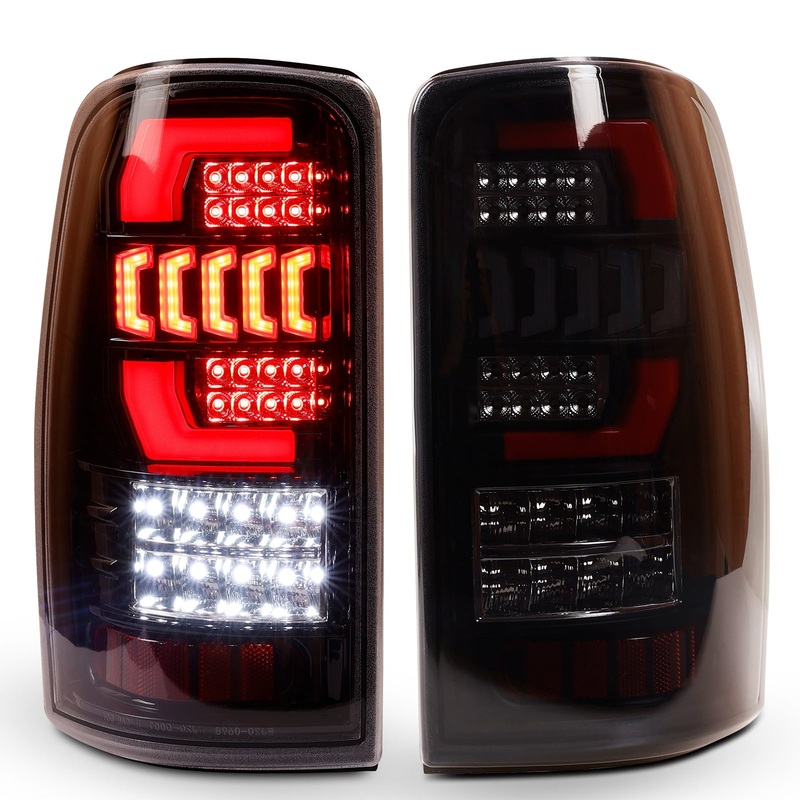 For 2000-2006 Chevy Suburban/Tahoe/GMC Yukon LED Tail Light - Matte Black/Gray