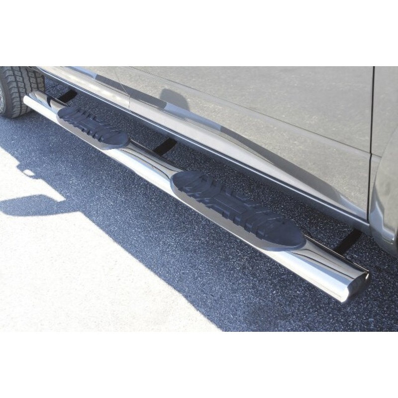 RealTruck Lund 23984003 Polished Stainless Steel 5" Oval Straight Nerf Bars Compatible with Dodge Ram 1500,  Ram 2500/3500 Crew Cab 2010-2018