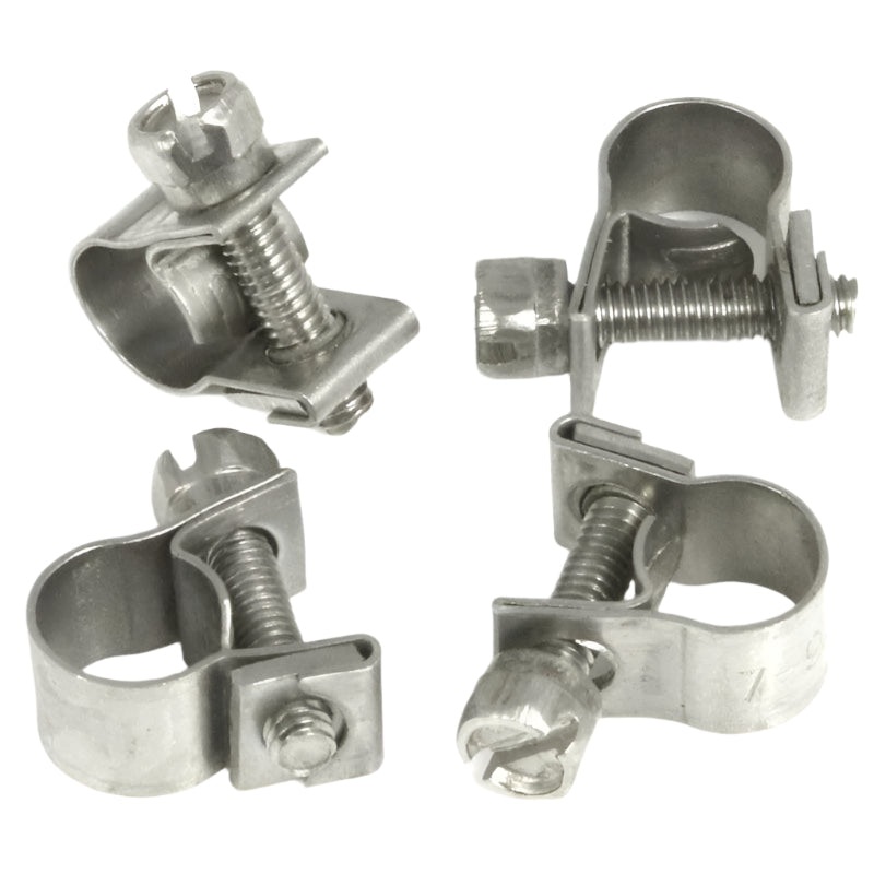 7mm - 9mm Stainless Steel Fuel Hose Clips Pack of 4