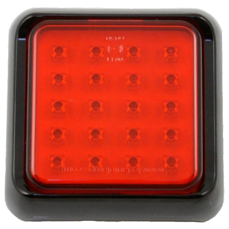 Square LED Slim Rear Fog Light 100 x 100mm Black Surround