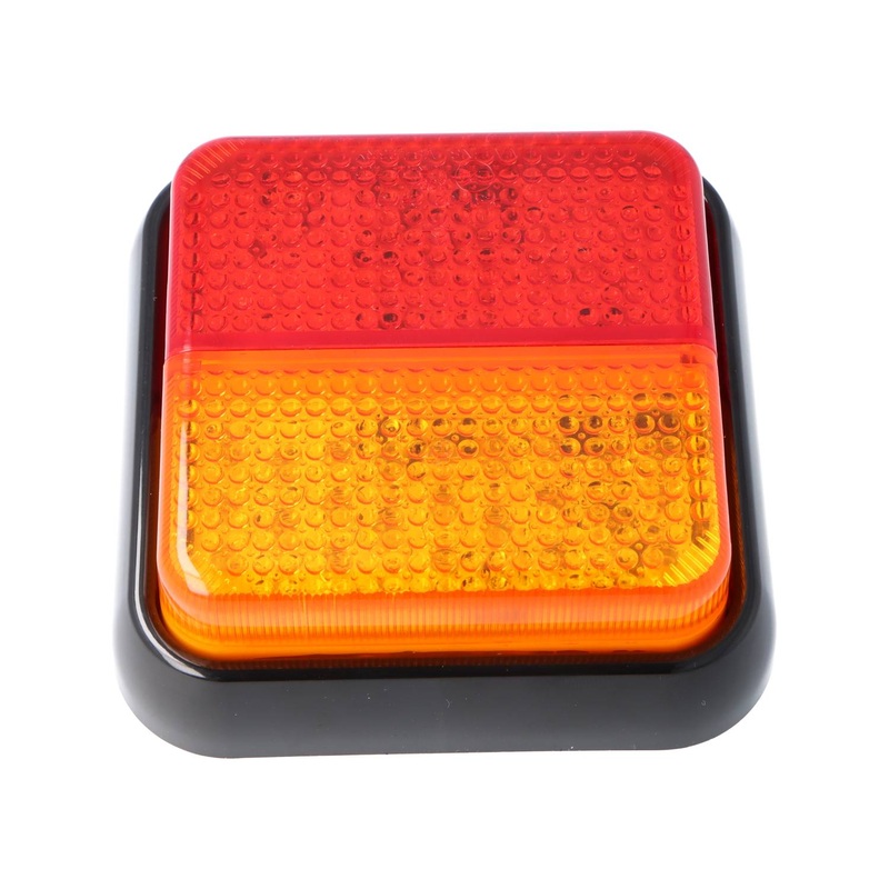 Square LED Stop Tail And Indicator. Amber And Red 94mm