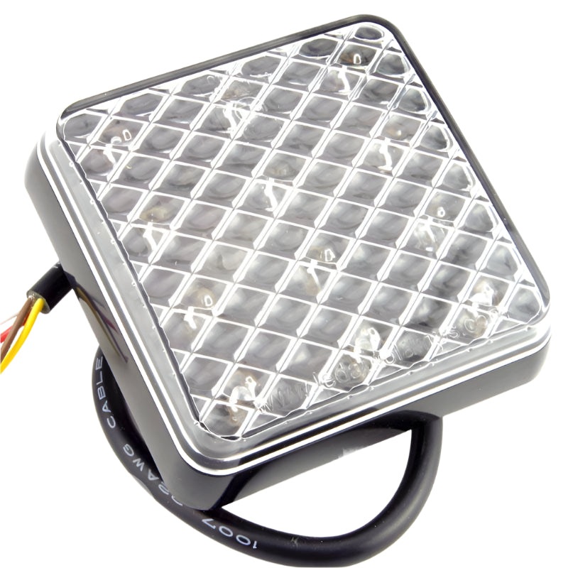 Square LED Stop Tail And Indicator Clear lens 80mm
