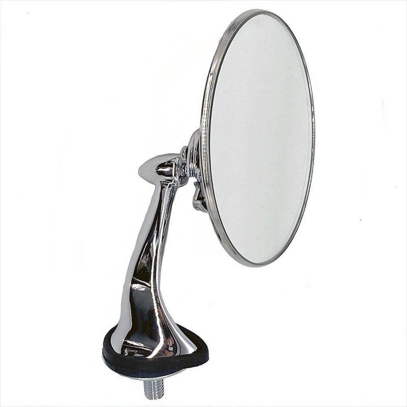 Stainless and Chrome Round Wing Mirrors Handed Pair FLAT GLASS
