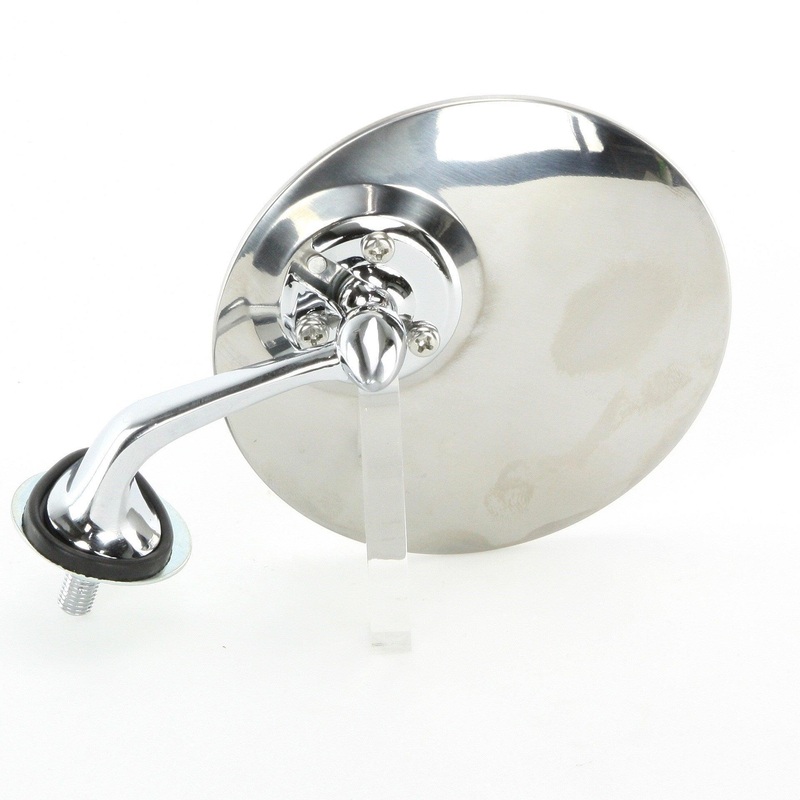 Stainless and Chrome Round Wing or Door Mirror 106mm Pair