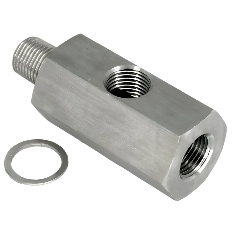 Stainless Steel Oil Pressure T Piece All 1/8" NPT  Male-Female-Side