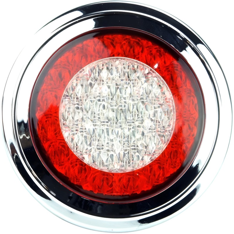 Flush Mount LED Stop Tail Indicator Rear Light with Chrome Bezel