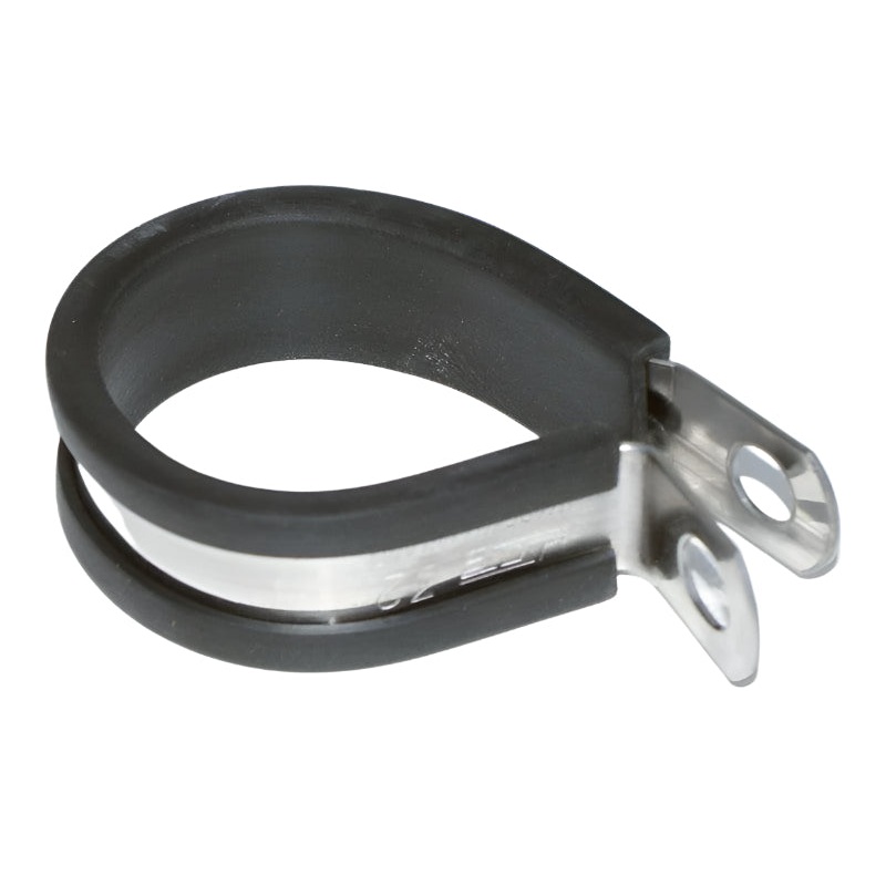 Single Stainless Steel Rubber Lined P-Clip - 7 Sizes 32mm