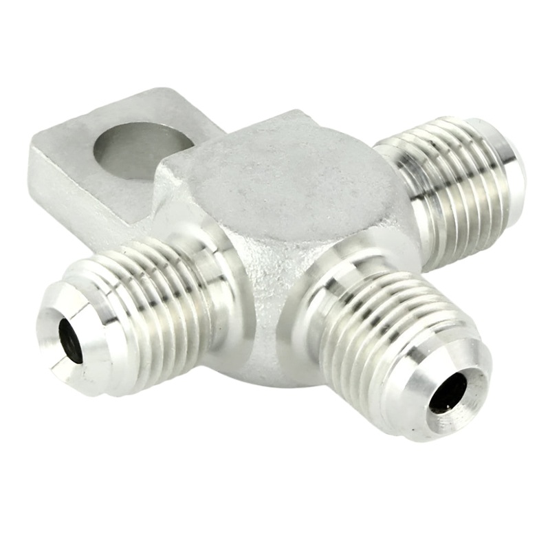 Stainless Steel M10 x 1 Male 'T' Block With Mounting Tab