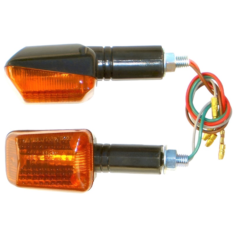 Stalk Amber Indicators Black 100mm Pair