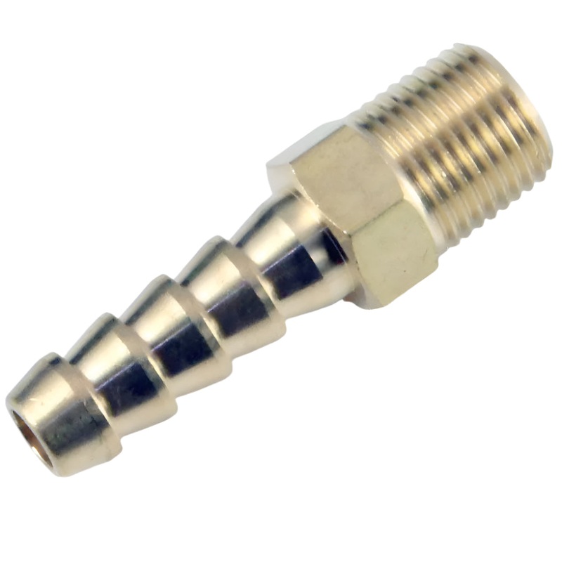 Straight Brass 6mm Hosetail 1/8 NPT