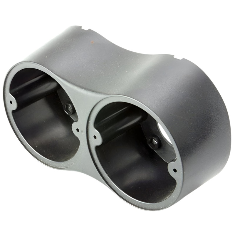 Straight Twin Round Lamp Housing Black