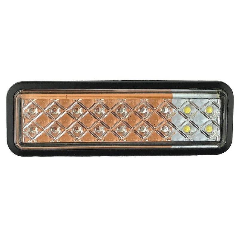 Surface Mount LED Compact Rectangular Front Markerl/Indicator 133mm With Rubber Surround