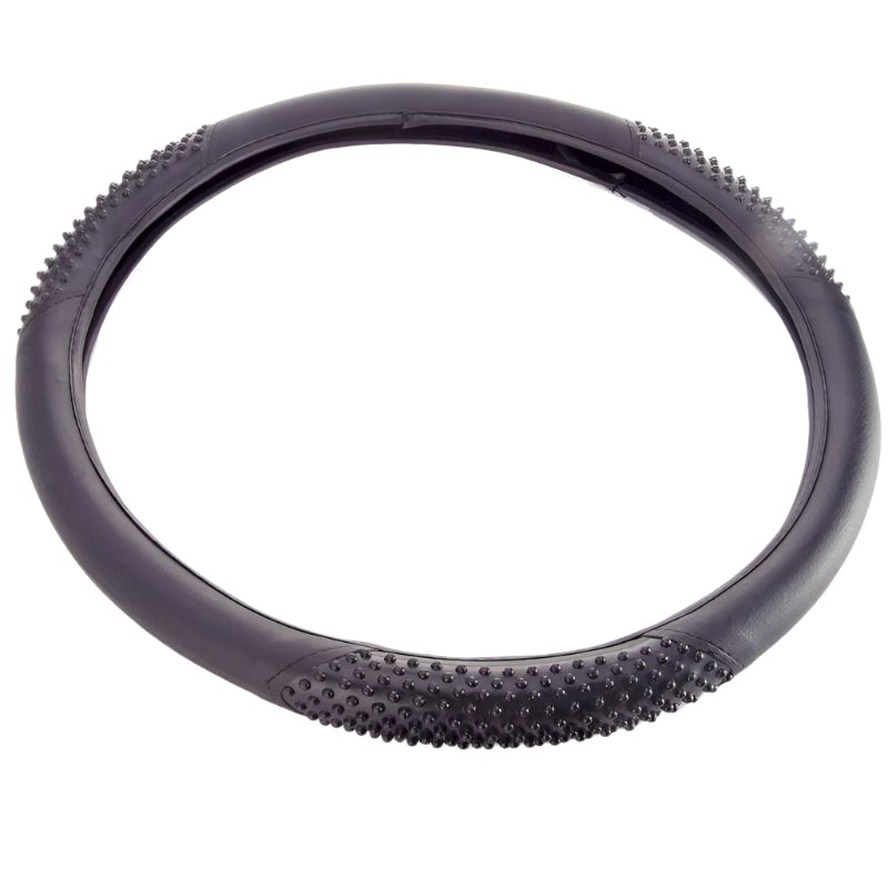 Vinyl and Rubber Steering Wheel Cover Black