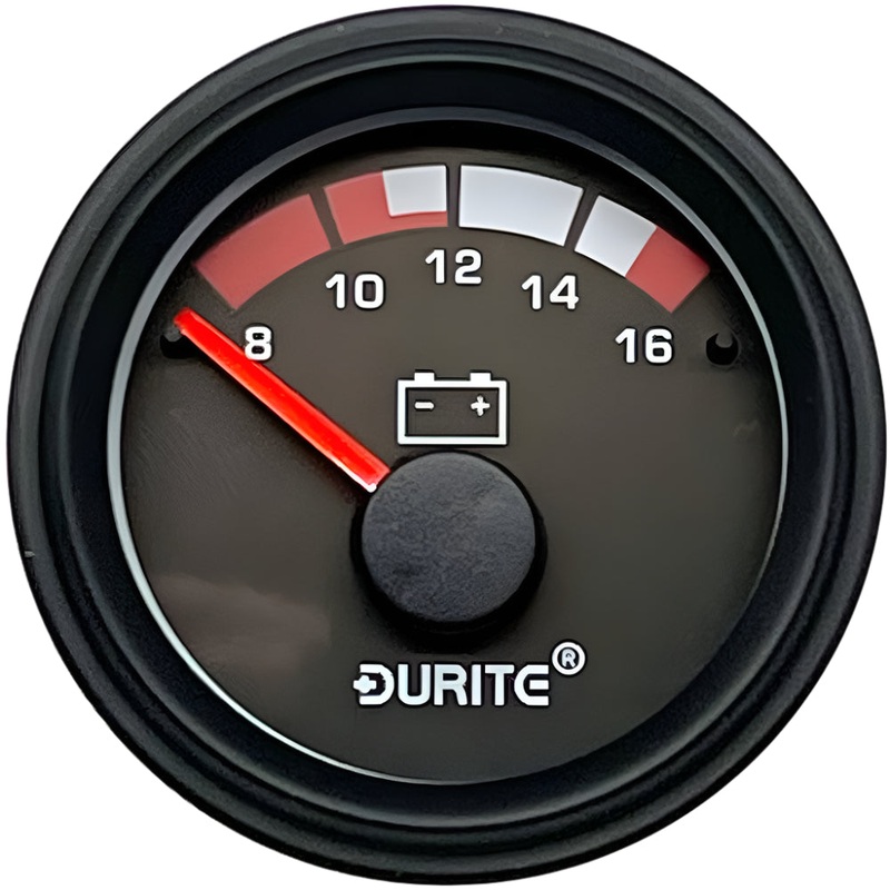 Marine Volts Gauge 52mm Black