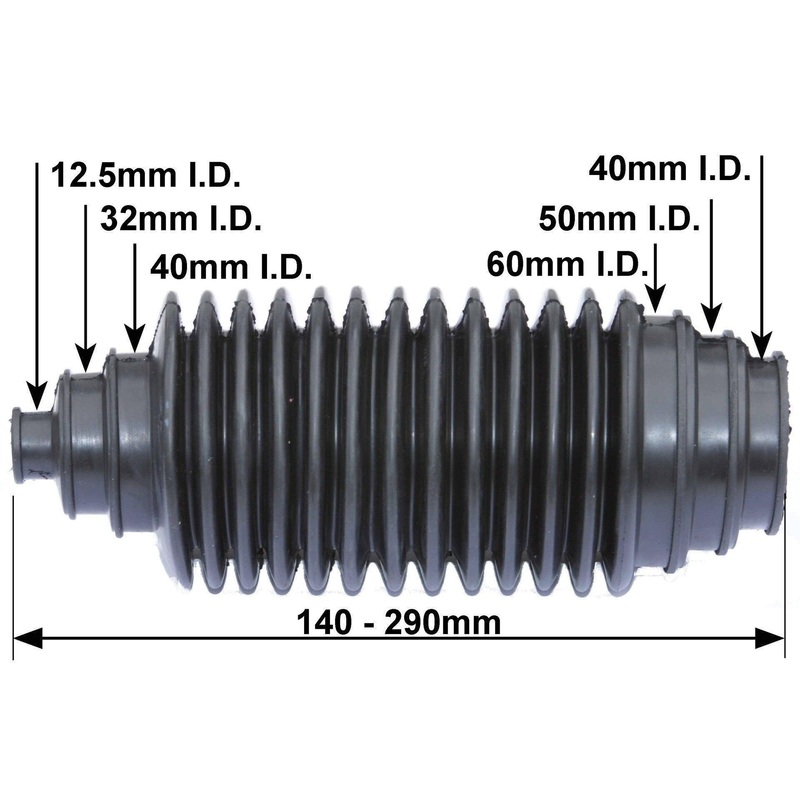 Universal Steering Rack Gaiter Black
