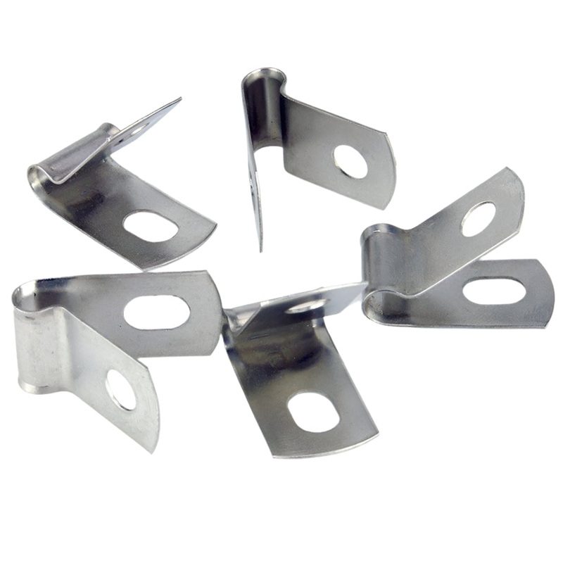 Vintage Style - Unlined Wide Stainless Steel P-Clips Pack of 5 - 8 Sizes 5mm