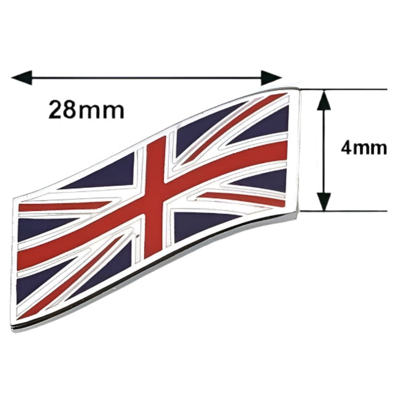 Wavy Chrome and Enamel Union Jack Emblem