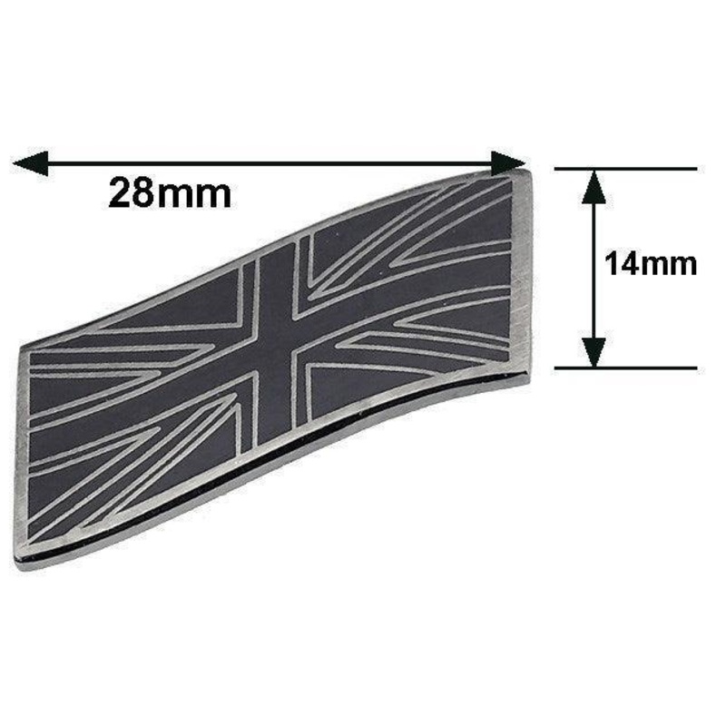 Wavy Smoked Chrome and Black Union Jack Emblem
