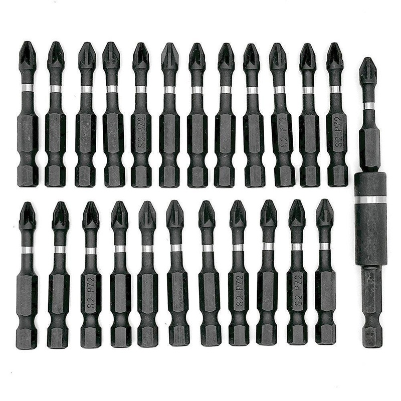 25 Piece PZ2 Impact Driver Bit Set