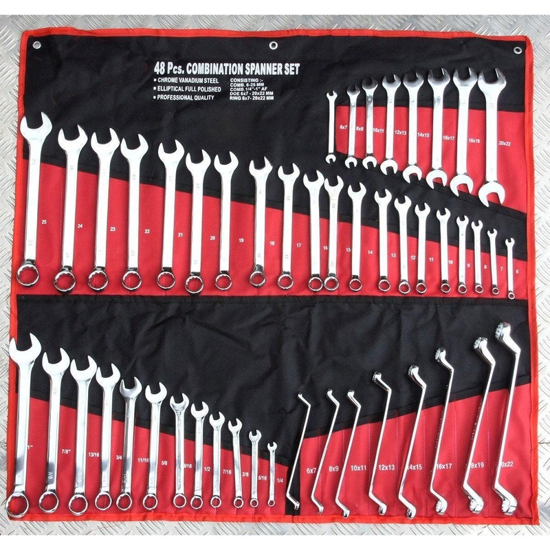 48 Piece Chrome Vanadium Metric and Imperial Spanner Set