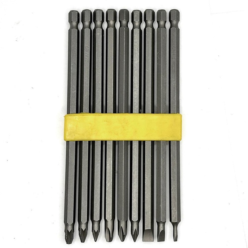 9 Piece Extra Long Power Bit Set