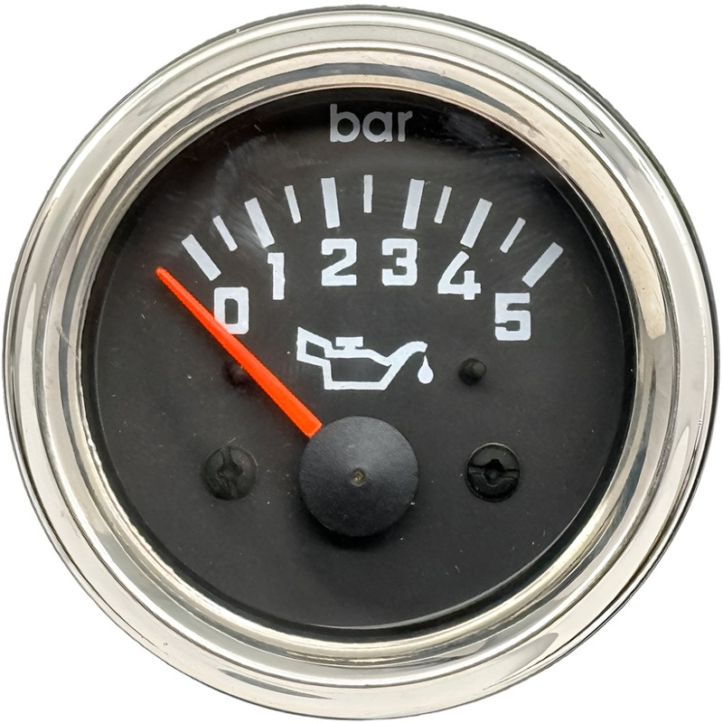 Black Face Chrome Bezel Oil Pressure Gauge