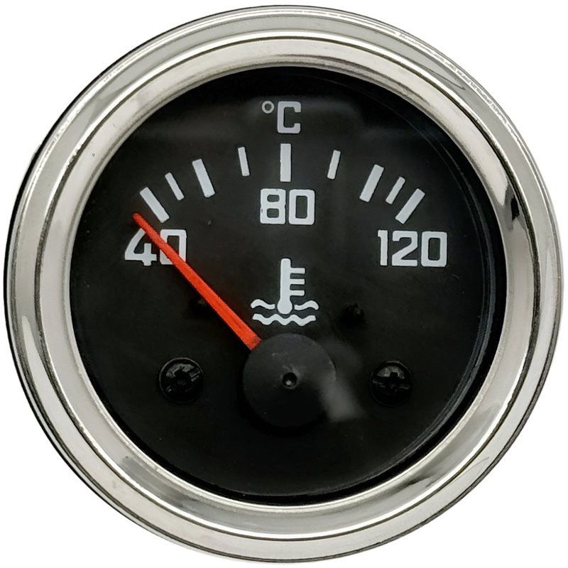 Black Face Chrome Bezel Water Temp Gauge